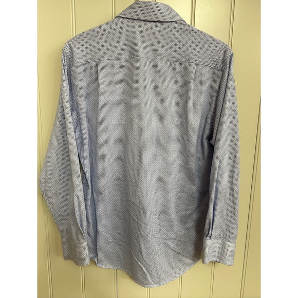 JoS A Bank Reserve Shirt Mens White Blue Button Front Long Sleeve Sz 14 1/2 - 32 - Picture 2 of 5